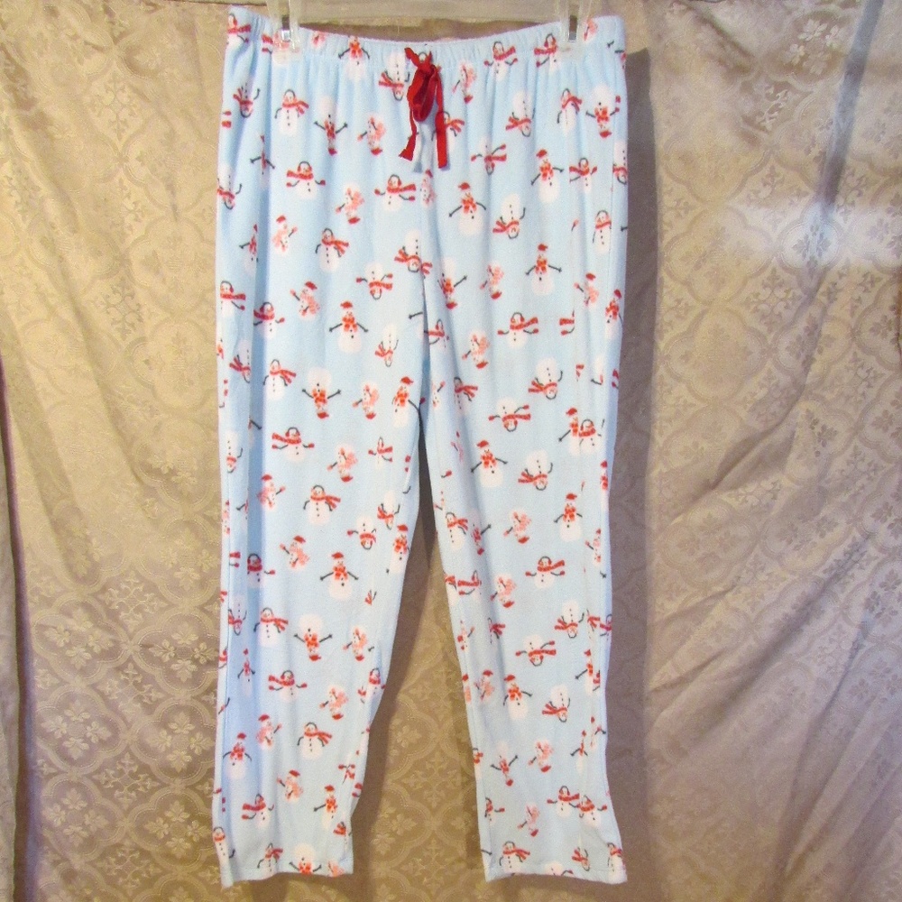 NEW Soft Fleece Lounge Pants Snowman design